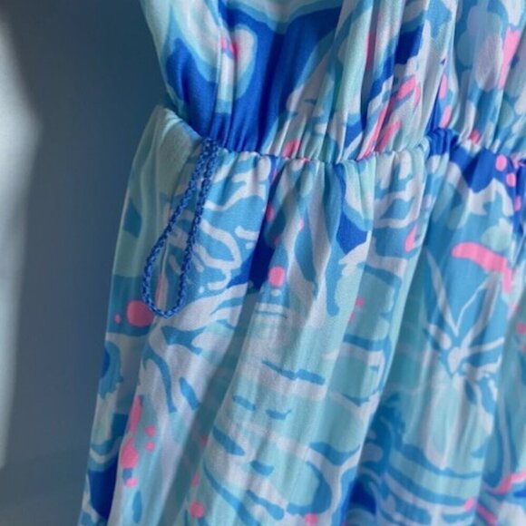 LILLY PULITZER Deanna Blouson Watercolor Strappy Romper Shorts XXS - Picture 8 of 14